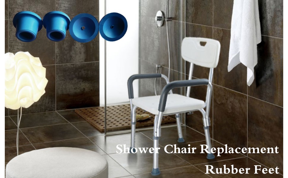 Shower Chair Feet Replacement 1'' Rubber Leg Tips for Shower Chair