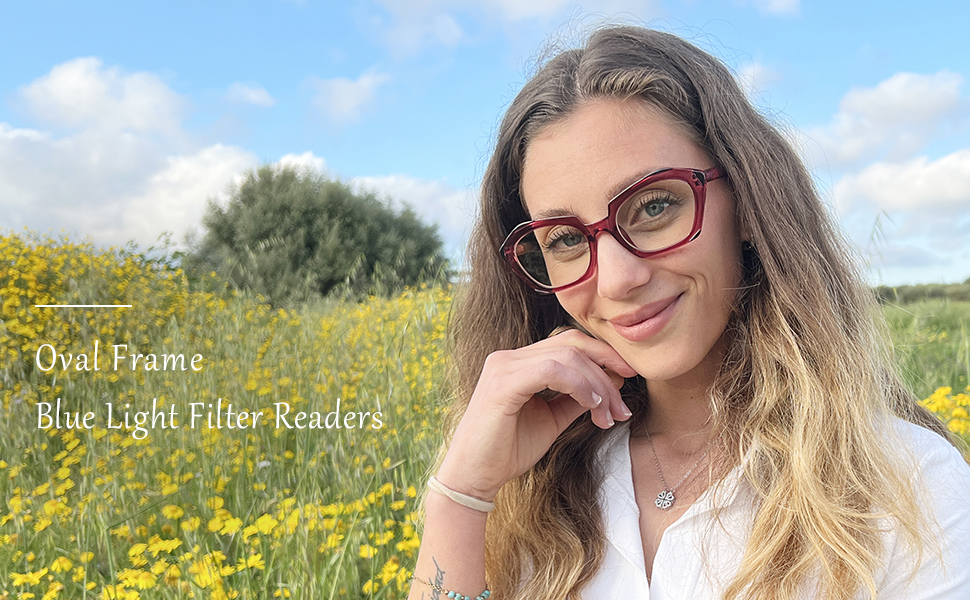 Blue light blocking reading glasses