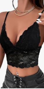 Lace Cami Crop Tops