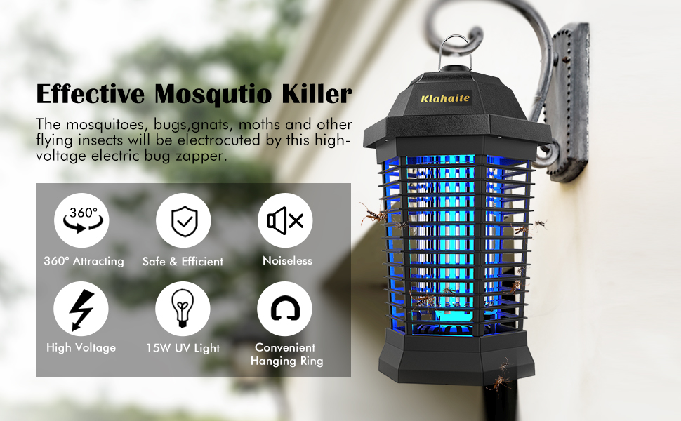Klahaite Bug Zapper for Outdoor and Indoor, 4200V High
