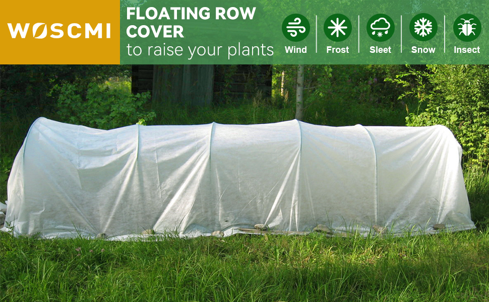 WOSCMI Plant Covers Freeze Protection 10ft x 30 ft Row