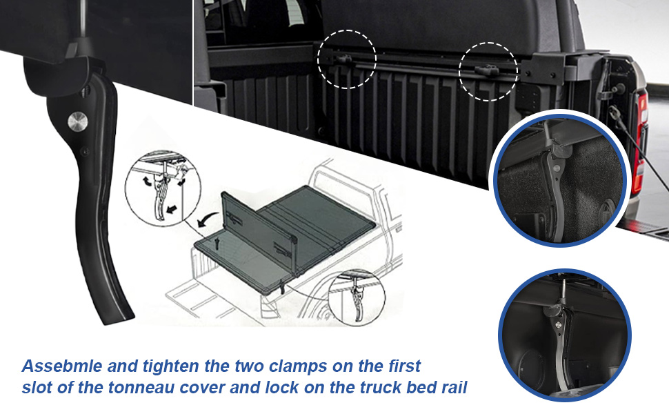 4pcs Universal Rear Clamps for Tonneau Cover Compatible