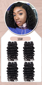 black deep wave human hair bundles