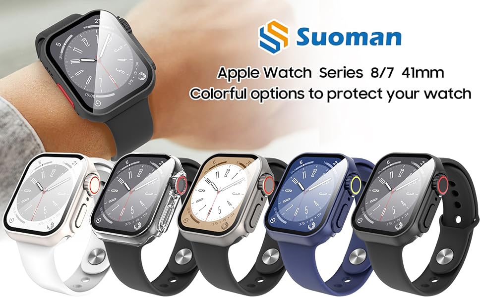Suoman for Apple Watch 41mm Screen Protector Case, [ Looks