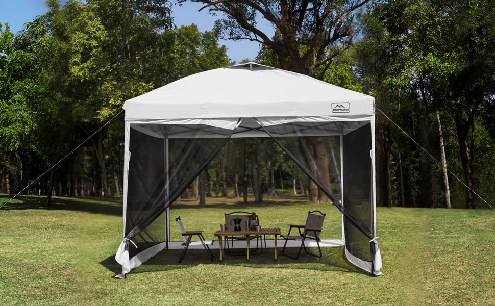 KAMPKEEPER Outdoor 10'x10' Pop Up Screened Canopy Tent