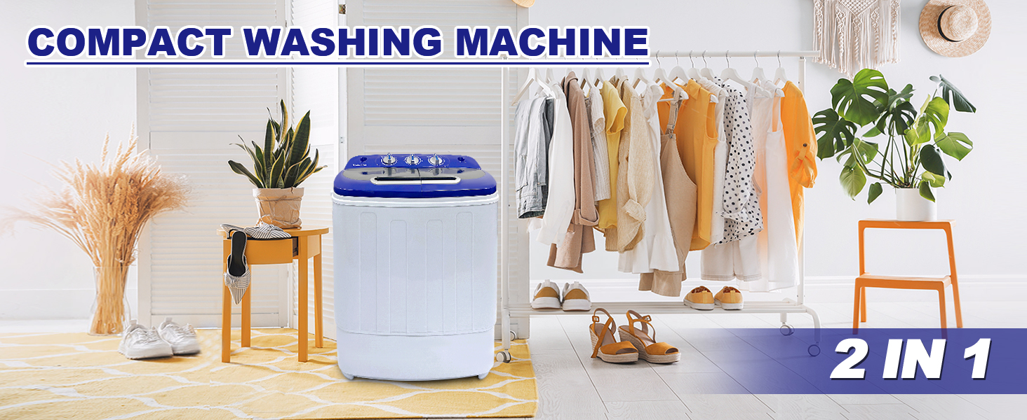 Display4top Portable Compact Mini Twin Tub Washing Machine and Spin