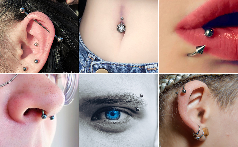 Wormhole Body Piercing Kit, 37Pcs Professional Piercing Kit