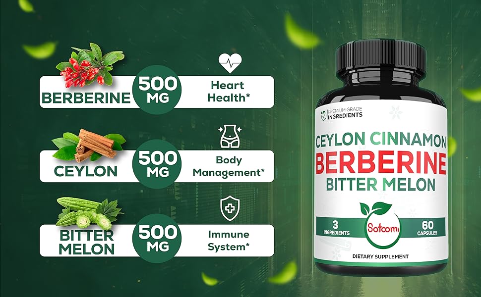 S89. Satoomi - Berberine - 1500 mg -60 caps