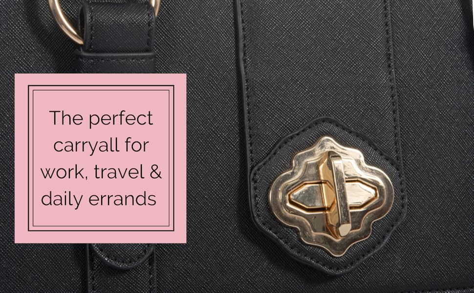 women's briefcase rolling bag tote hospital office purse leather laptop computer wheels carry on