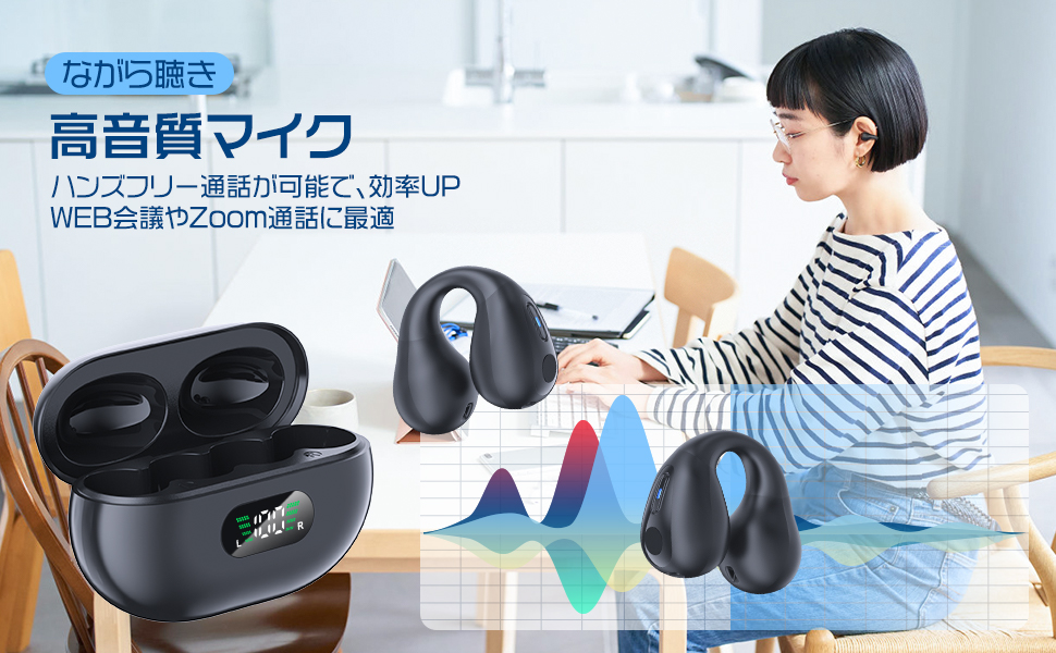 Bluetooth ワイヤレス高音質イヤホンマイク　白　新品　匿名配送無料 hac2ichiba_a0387