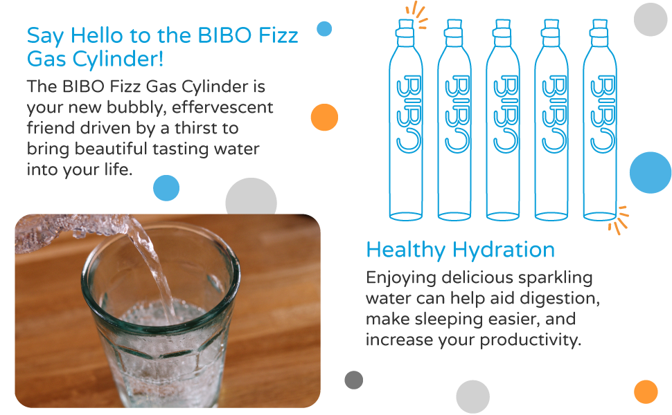 BIBO Fizz Gas Cylinder Multipack CO2 Canister for Sparkling Water and