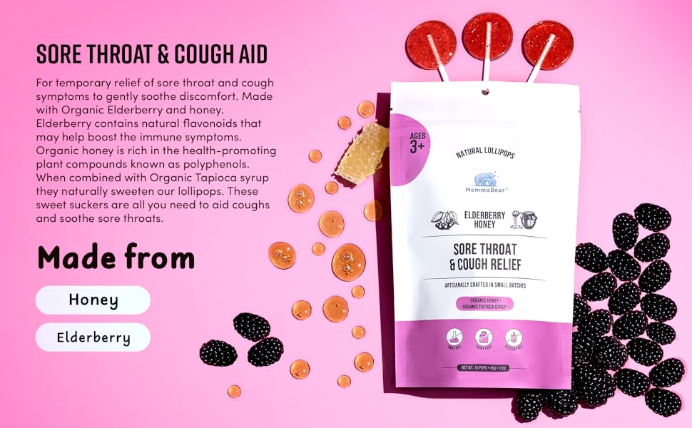 MommaBear Organic AllNatural Sore Throat Relief and Cough