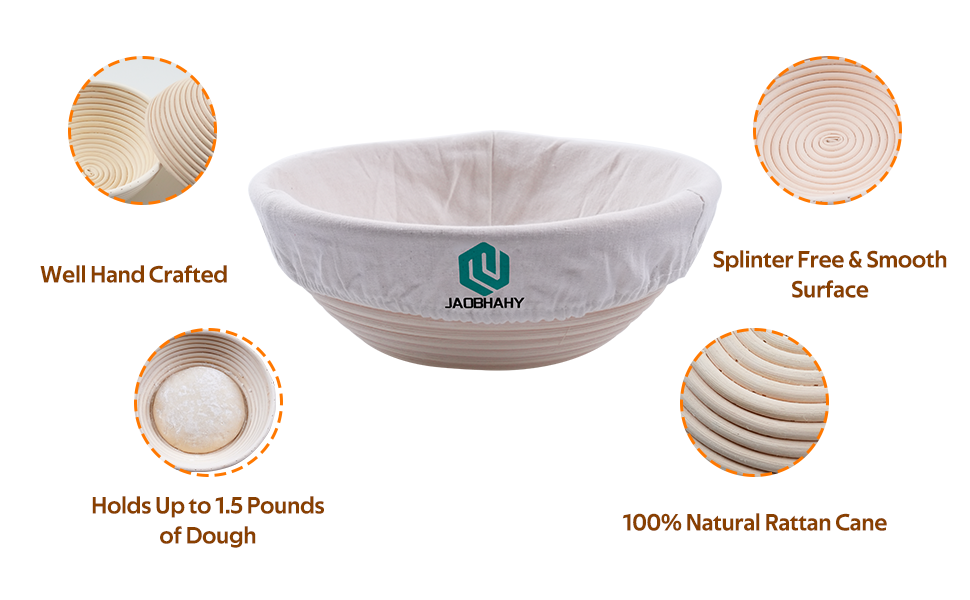 Sourdough Bread Proofing Baskets Set with Sourdough Starter Jay