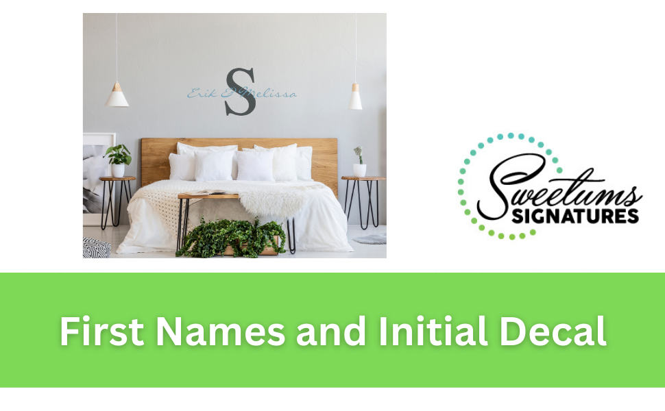 Custom Names and Initial Wall Decal Single Color Custom