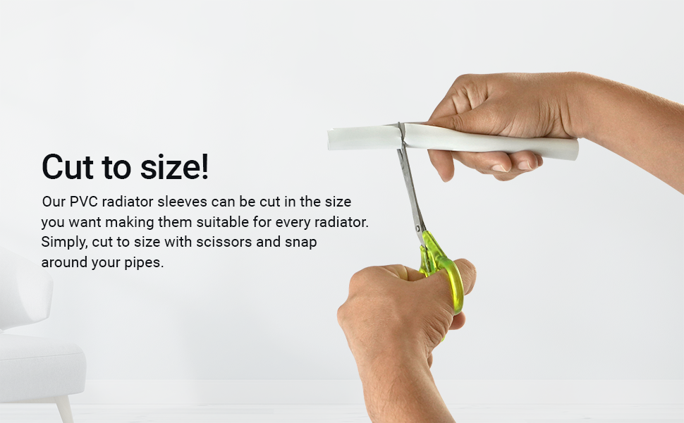 Radiator Pipe Covers White, Pipe Insulation 15mm; 19.5cm Long Snap On