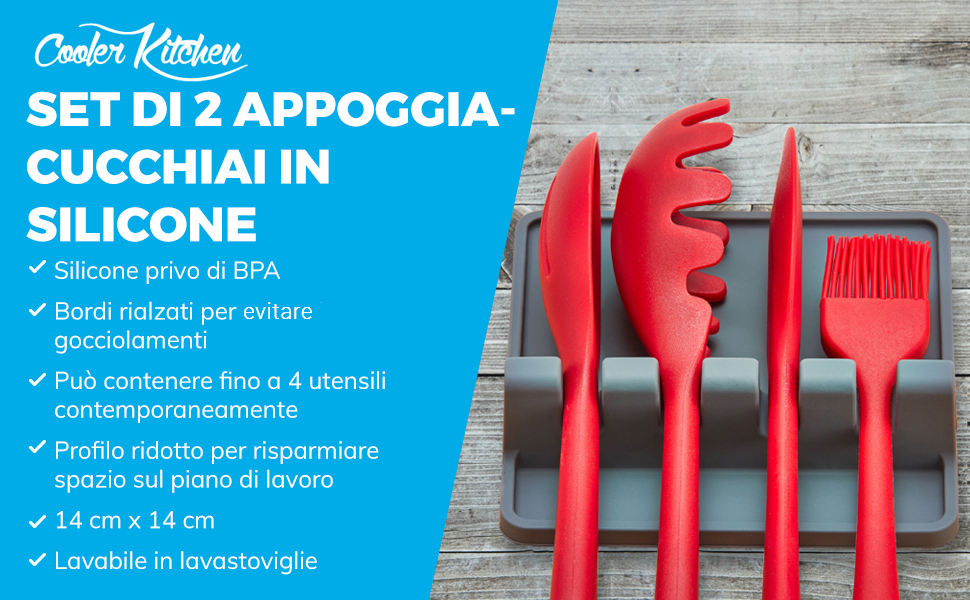 3 Poggiamestolo In Silicone - Grigio, Nero, Arancione Per Cucina