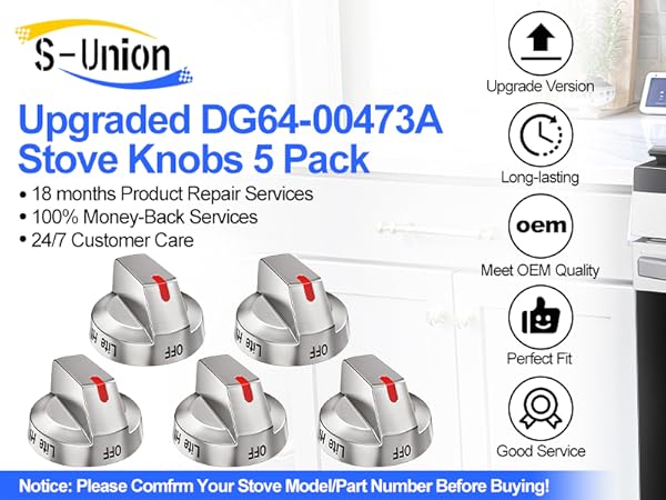 Amazon.com: S-Union DG64-00473A Stove Knobs Compatible with