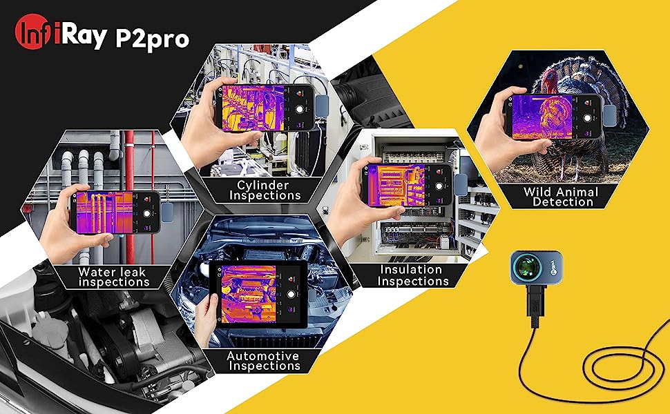 InfiRay P2 Pro Thermal Camera for Android, with 50cm Adapter Cable ...