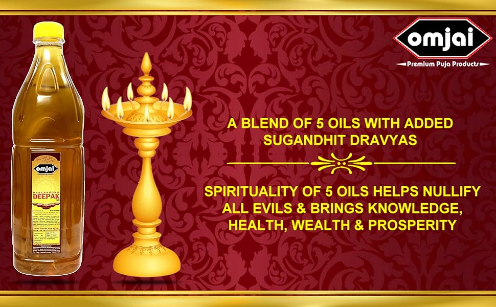 Omjai POOJA MADE PURE Varan Pure Omjai Panch Deepak Oil Oil For Puja, Festivals, Havan Til