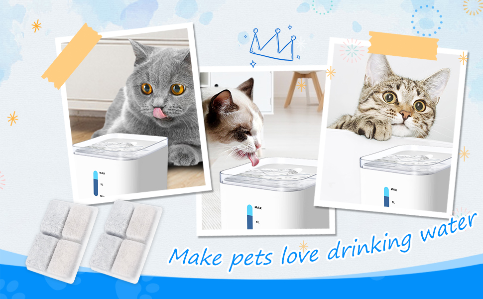 MyfatBOSS Cat Water Fountain Filter, 8+8 Pack Filters for