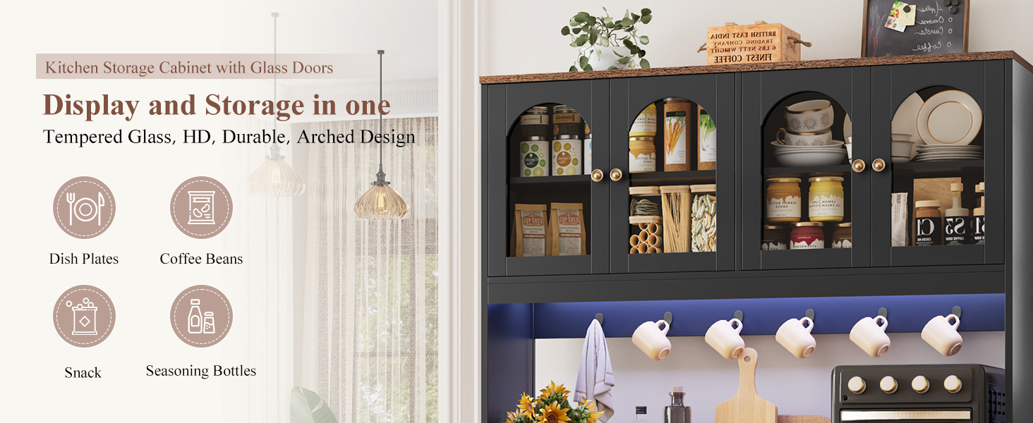 storage cabinet with glass doors