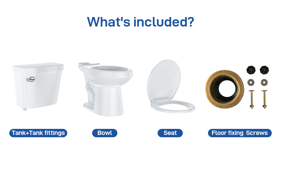 TwoPiece Elongated Toilet 17” PressFlush Elongated, With Under