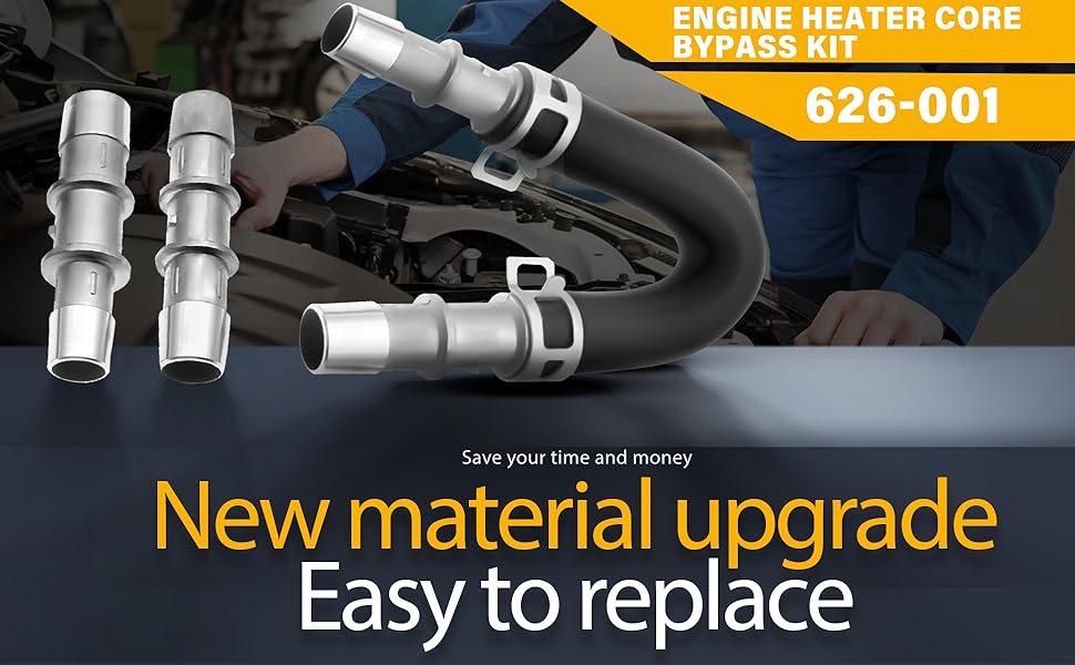 626001 Engine Heater Core Bypass Kit, Aluminum Universal