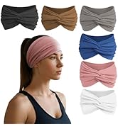 HSEM Headbands for Women, Non Silp Wide Hair Bands, Elastic Thick Head Bands, Stretchy Soft Sport...