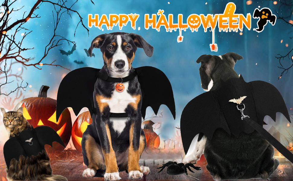 LKEX Dog Bat Wings, Pet Halloween Costume for Medium Large