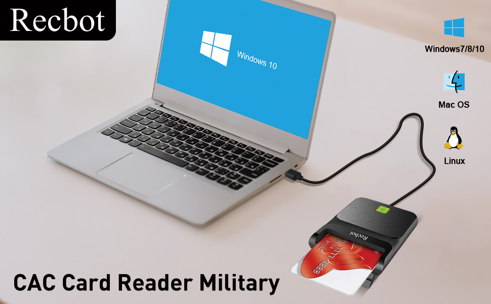 Recbot CAC Card Reader Military, DOD Military USB Common