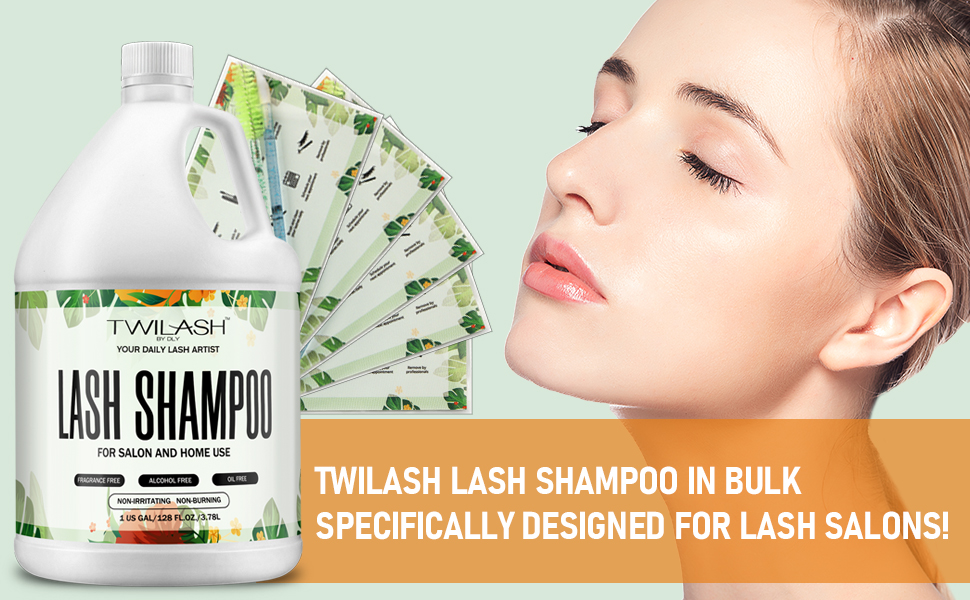 Lash Shampoo Bulk, Eyelash Cleanser for Extensions 1 Gallon