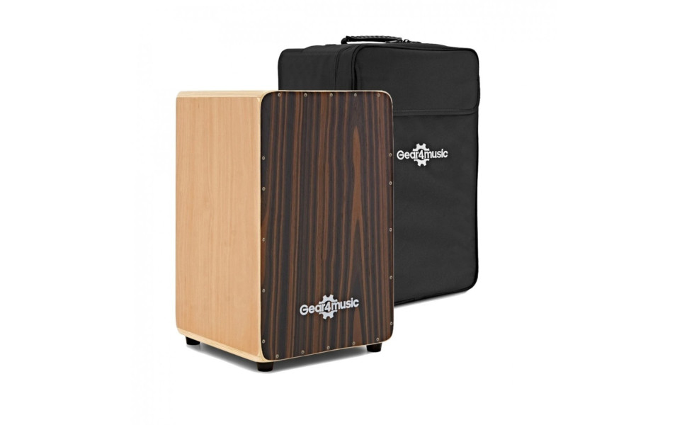 Gear4music Cajon Drum with Seatpad and Gigbag Ebony