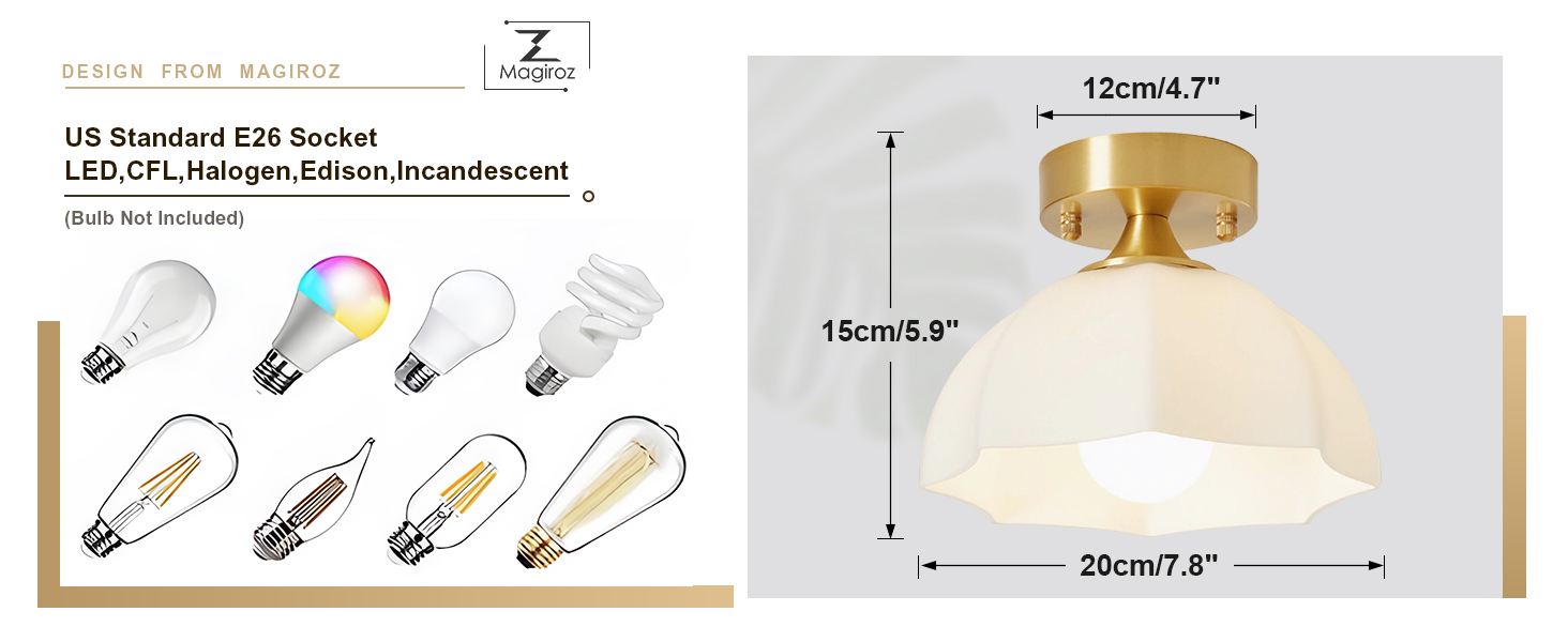 Modern Gold Semi Flush Mount Ceiling Light