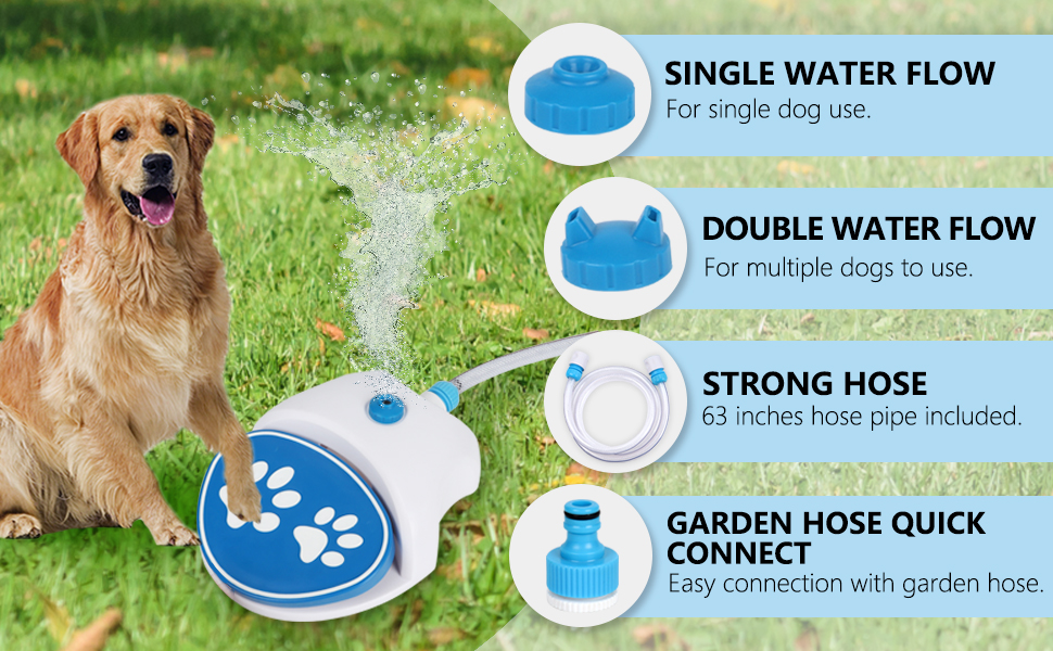 XSUPER Dog Water Fountain Dog Sprinkler, Automatic Pet
