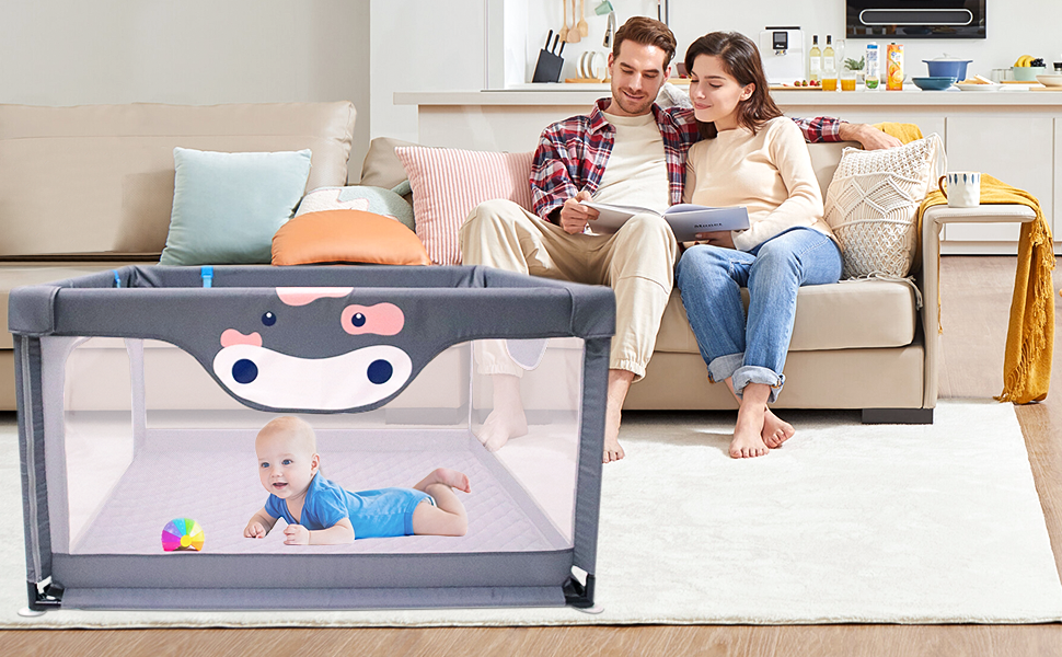 Baby Playpen with Mat WGKLLY Play Pens for Babies and