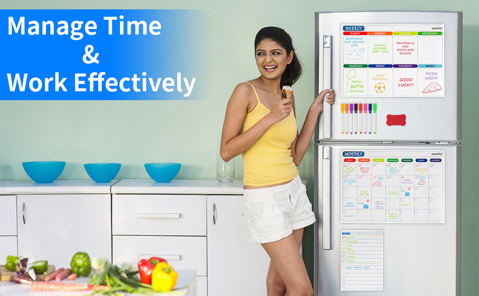 VOLINFO Whiteboard Weekly Calendar Planner Board SetIncluding