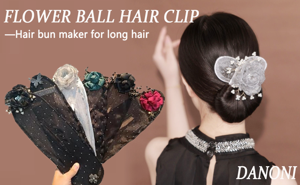 Hand Embroidered Flowers Deft Bun Maker,Hair Bun Maker for