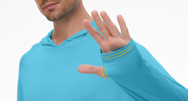hoodie shirt with thumb hole for men