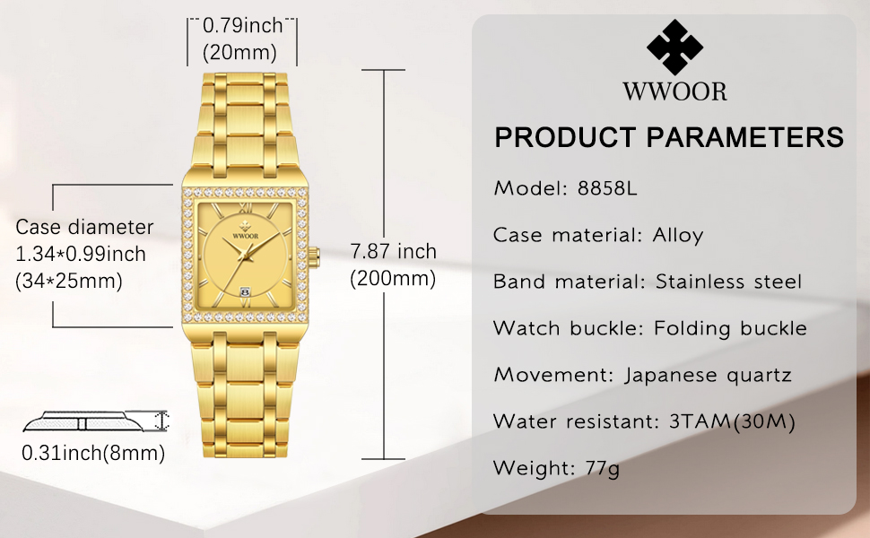 WWOOR Womens Watches for Small Wrists Stainless Steel