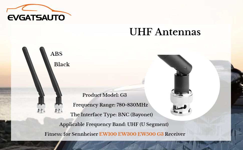 UHF Antennas, 2PCS UHF Antenna with BNC Connector for Sennheiser EW100