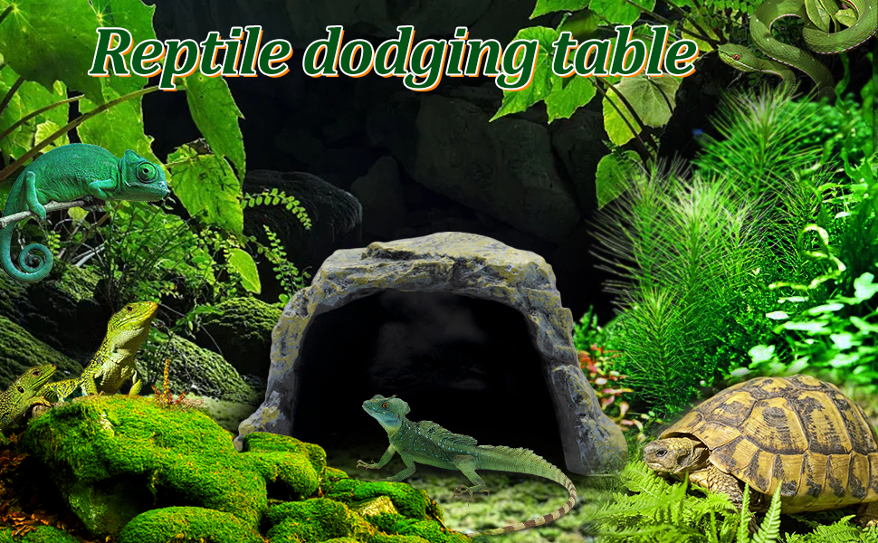 Svauoumu Reptile Hide Rock Tortoise Cave Large Gecko Hideouts Resin