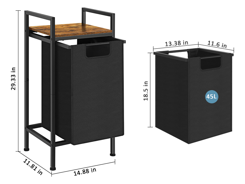 Laundry Hamper with Shelf Small Laundry Sorter with