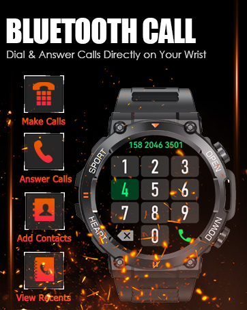 Military Smart Watch for Men with Call