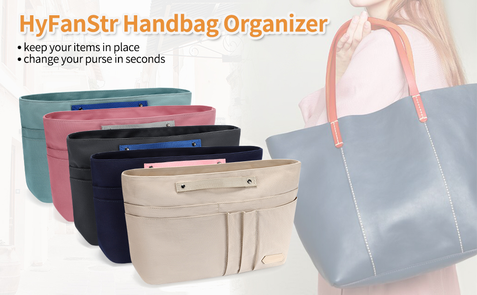 HyFanStr Handtaschen Organizer mit Reißverschlusstasche, Wasserdichter  Polyester Tasche in Tasche in Tasche Organizer taschenorganizer,  Innentaschen für Handtaschen Dunkelgrau (XXS) : : Fashion