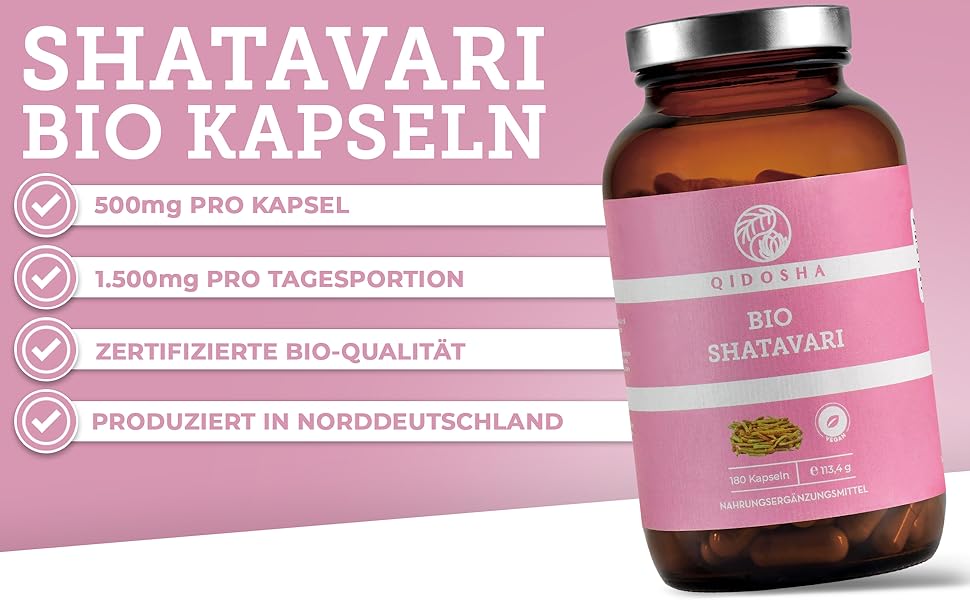 Bio Shatavari Kapseln hochdosiert
