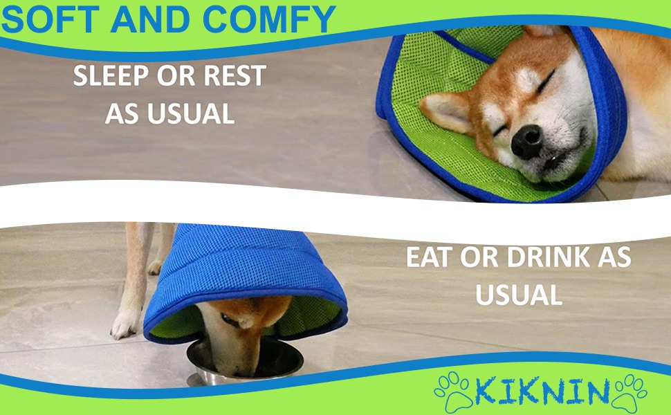 KIKNIN Extra Soft Dog Cone for Dogs After Surgery, Breathable Dog Cones