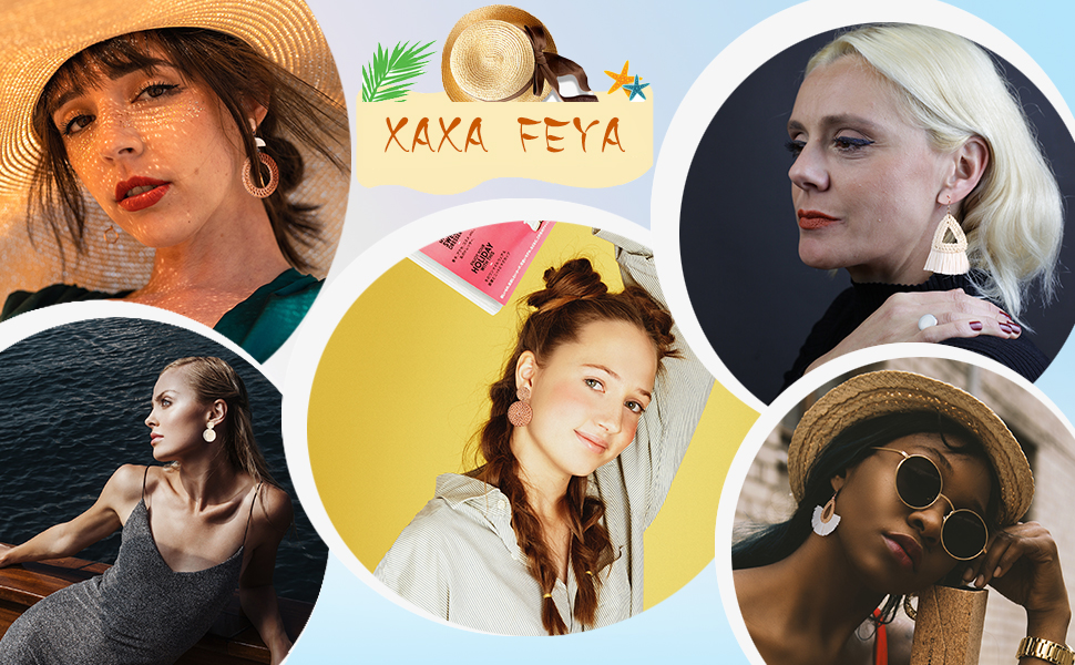 Ladies Handmade Rattan Earrings