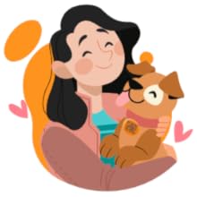 woman reuniting with her pet