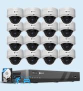 4COVR 4K 16CH Camera Security System PoE with Mic, 16x 8MP IK10 Vandal-Proof IP67 Dome Commercial...