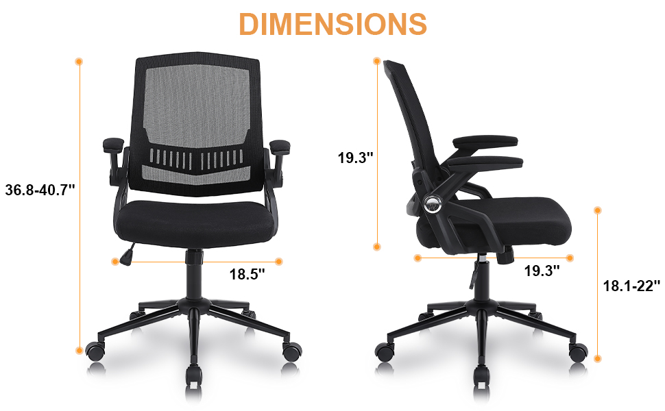 Youhauchair Desk Chair, Ergonomic Office Chair with Flipup Armrests